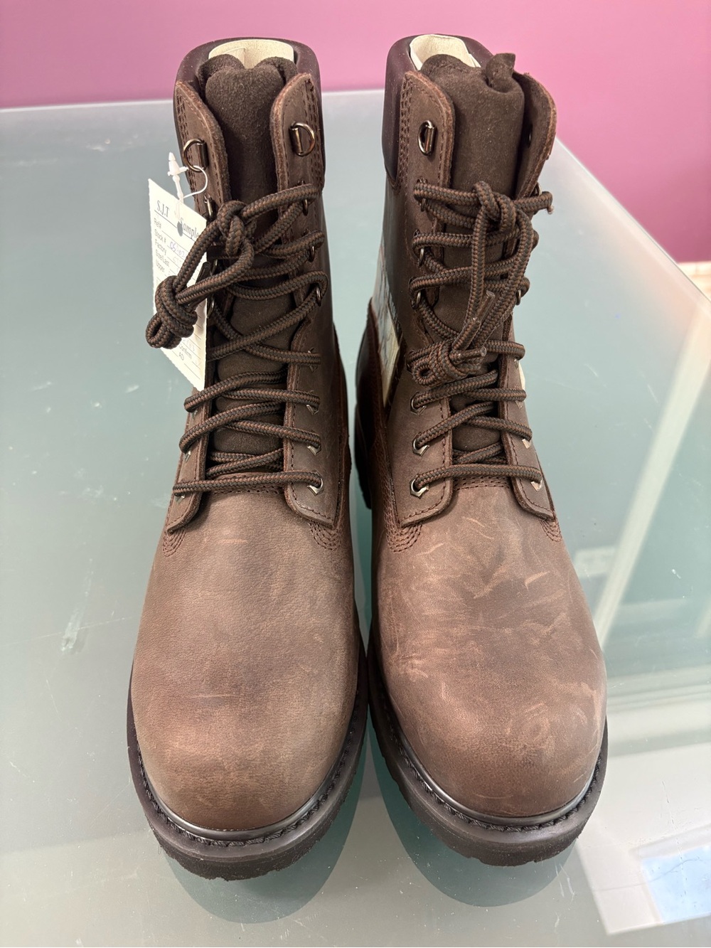 Men's Brown Lace-Up Work Boots